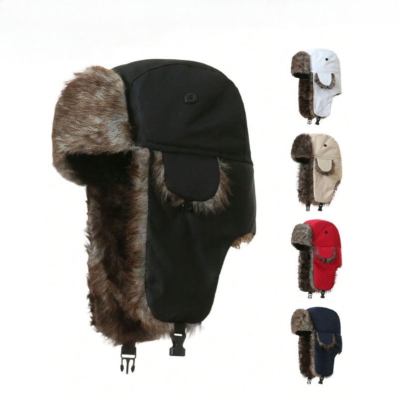 Trapper Hat Ear Flap - 러시아 스타일의 스키 모자, 남녀 공용