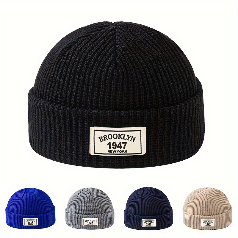 Beanie Cuffed Knit - 유니섹스 브루클린 1947 뉴욕 패치 리브드