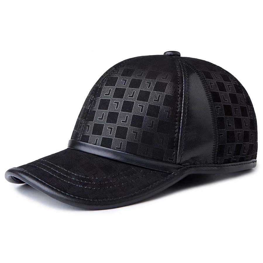 Baseball Cap Structured - 남성용 진짜 스웨이드 가죽 야구 모자