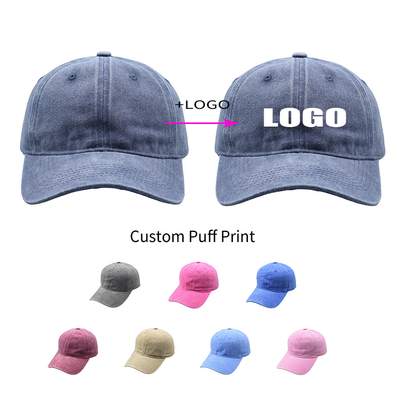 Dad Hat Cotton - 드롭쉬핑 맞춤 텍스트 모자 유니섹스 퍼프