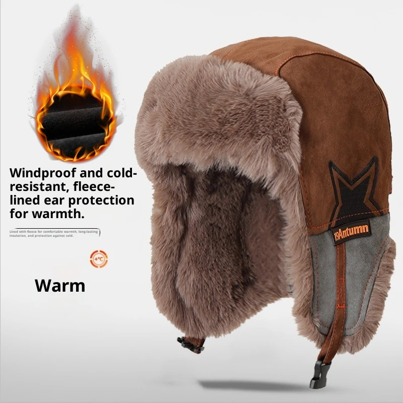 Trapper Hat Ear Flap - 남녀공용 3-in-1 겨울용 트래퍼 모자, 두꺼운