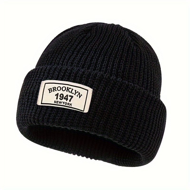 유니섹스 브루클린 1947 뉴욕 패치 리브드 니트 비니 - Beanie Cuffed Knit 리뷰 및 가격