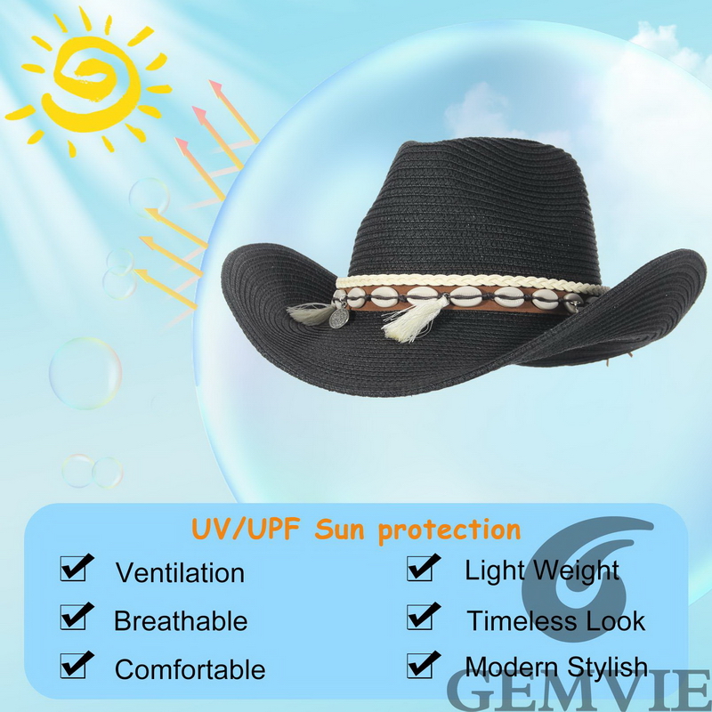 젬비 4컬러 레트로 야외용 봄 여름 카우보이 밀짚모자  - Cowboy Hat Straw 리뷰 및 가격
