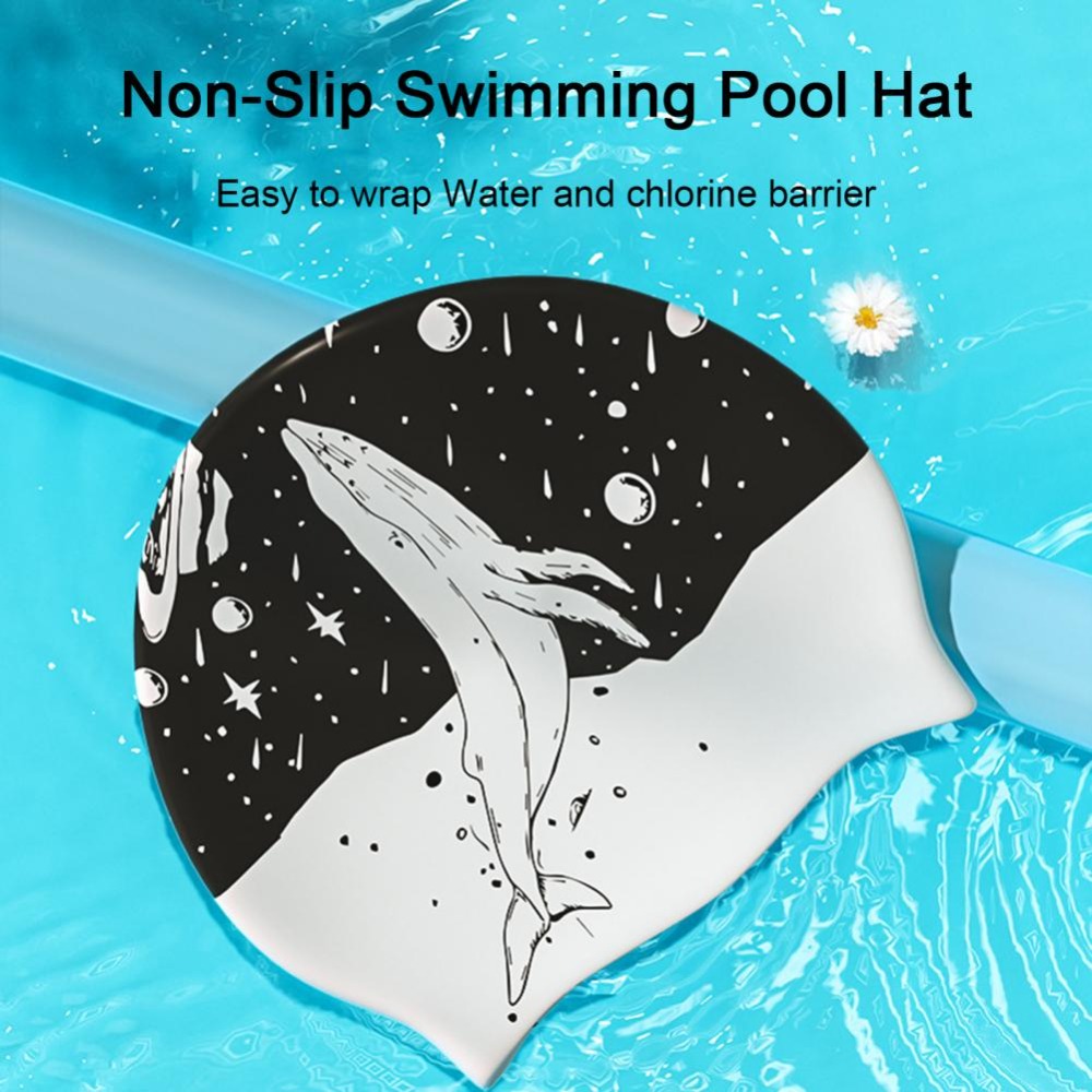 너무 꽉 조이지 않는 양면 프린트 수영 모자 실리콘 블 - Swim Hat Silicone 리뷰 및 가격