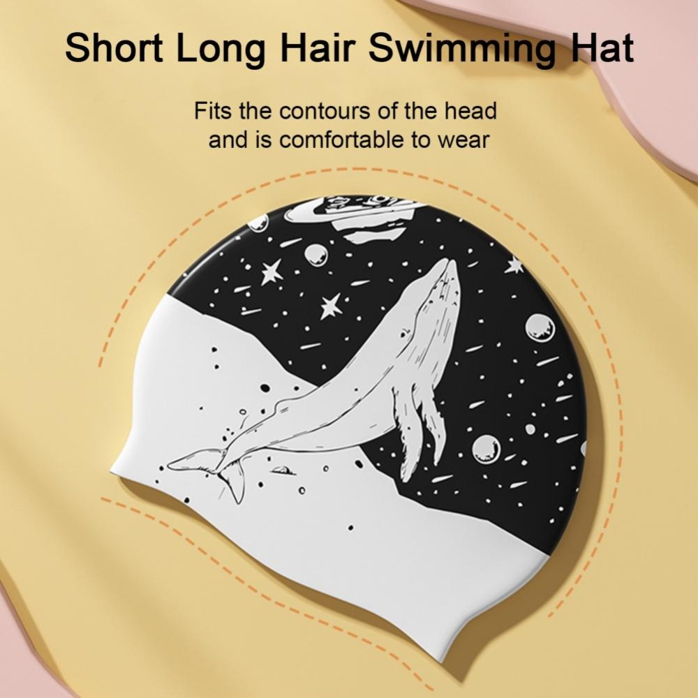 너무 꽉 조이지 않는 양면 프린트 수영 모자 실리콘 블 - Swim Hat Silicone 리뷰 및 가격