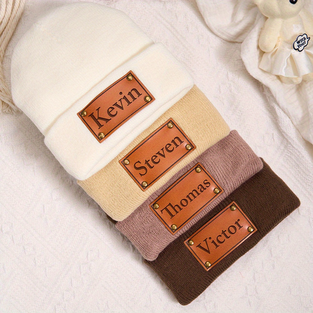 맞춤형 가죽 패치가 달린 비니, 원하는 이름을 새겨 넣 - Beanie Cuffed Knit 리뷰 및 가격