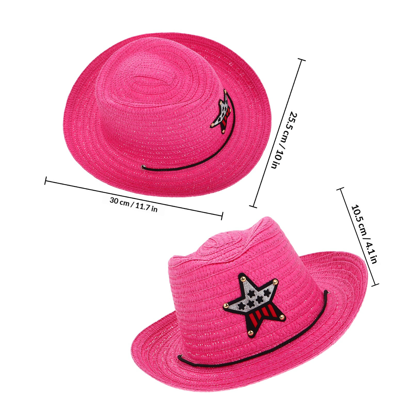 어린이용 카우보이 모자, 서부 스타일의 별 모양 챙이  - Cowboy Hat Straw 리뷰 및 가격