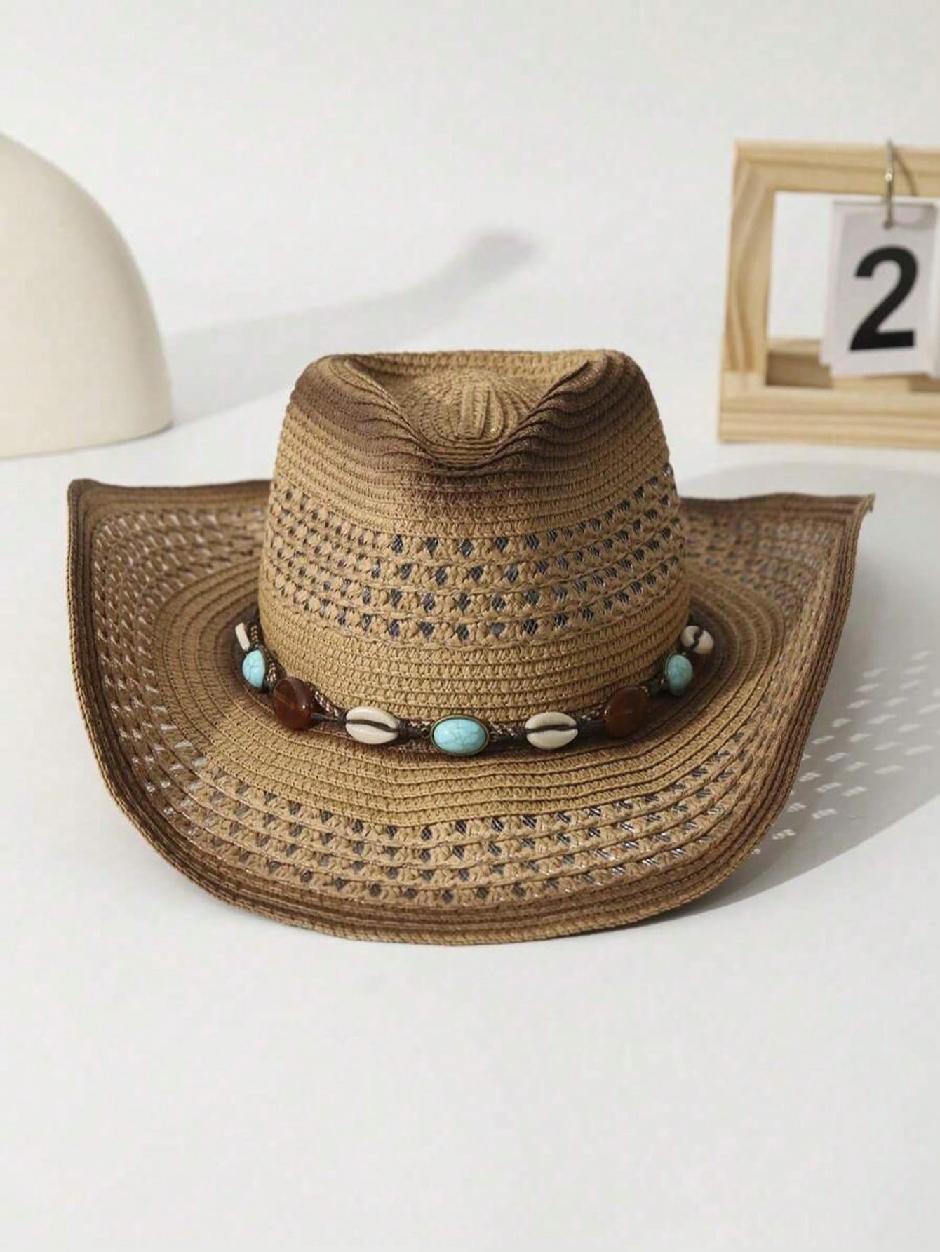 유니섹스 브라운 속이 빈 밀짚 카우보이 모자, 야외,  - Cowboy Hat Straw 리뷰 및 가격