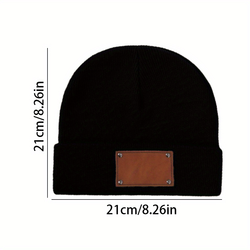 맞춤 이름이 새겨진 가죽 라벨 니트 비니 모자, 부드럽 - Beanie Cuffed Knit 리뷰 및 가격